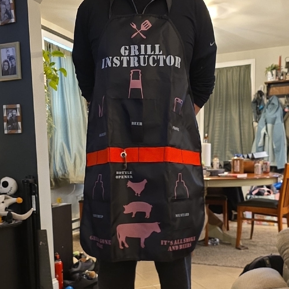 Grill Instructor Apron with Red Accents